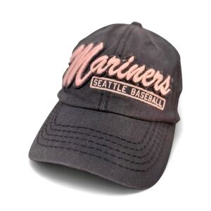 Vtg Style Seattle Mariners  '47 Strapback Cap Pink Embroidery MLB Soft Girl